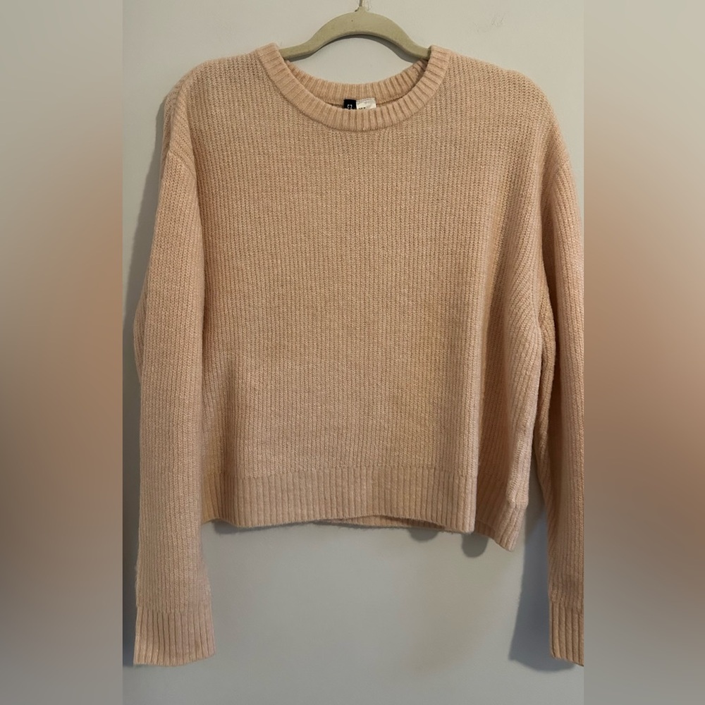 H&M Blush Pink Chunky Knit Sweater | Size M | Cozy Layer Basic